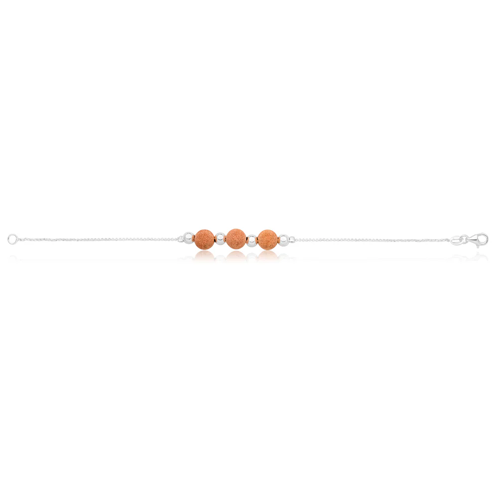 Gold Plated Sterling Silver Stardust Ball Fancy 19cm Bracelet - Image 2
