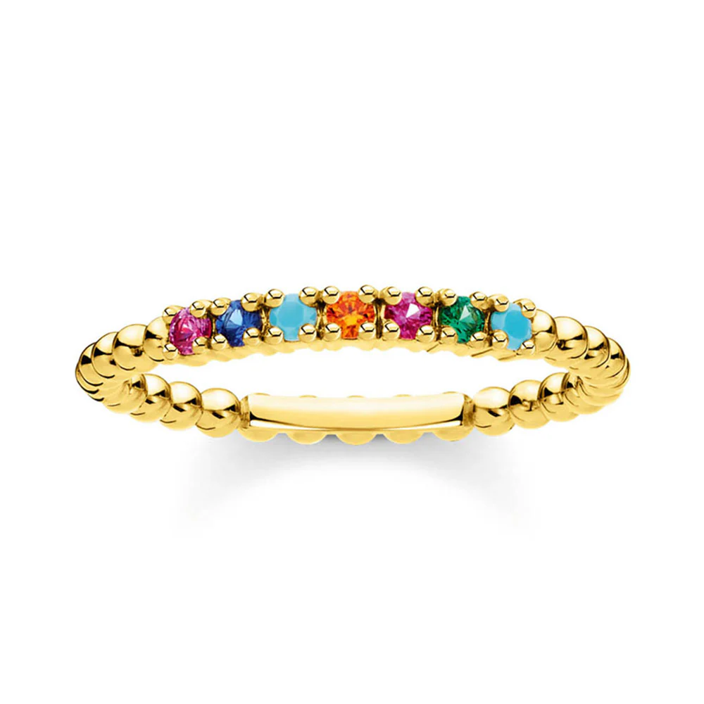 Gold Plated Sterling Silver Thomas Sabo Coloured Zirconia Ring