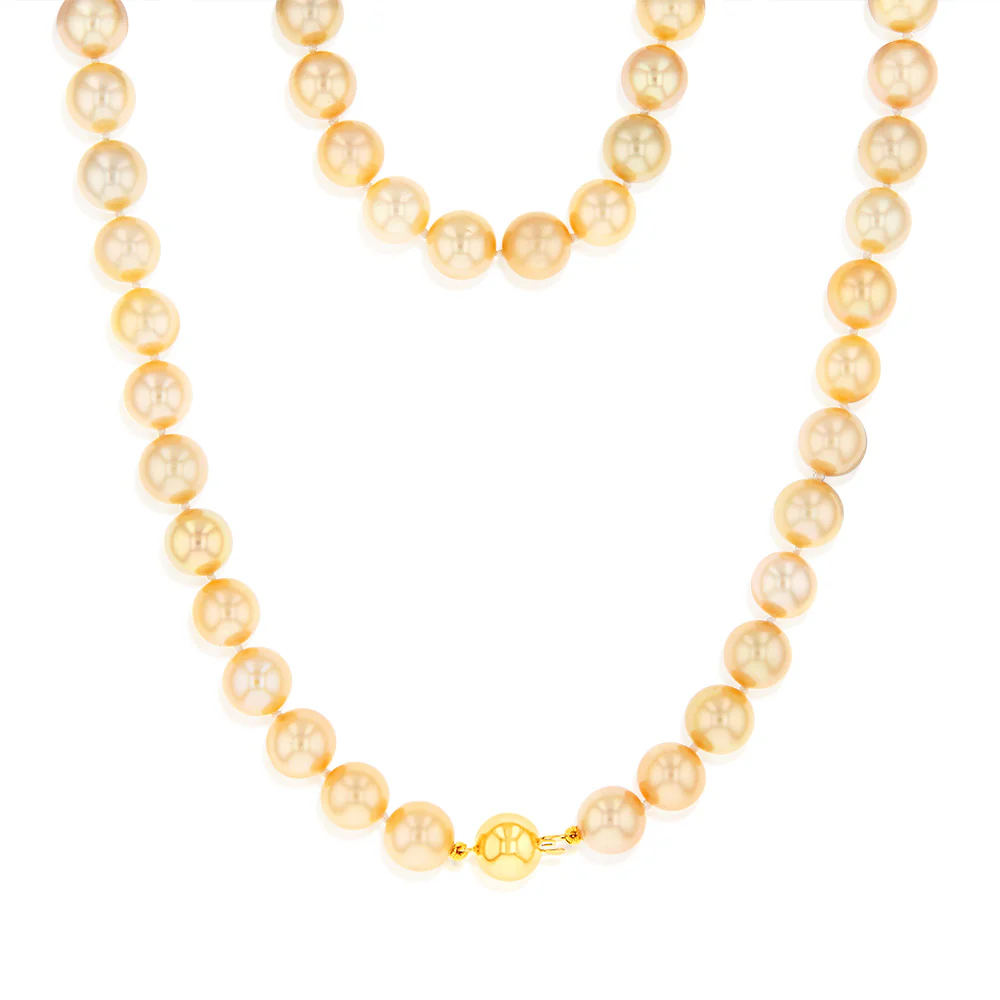 Golden Southsea 6-10mm Pearl Strand with 9ct Yellow Gold Clasp
