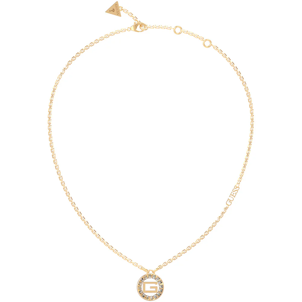 Guess Gold Plated Stainless Steel 16-18" Baguette 17mm Coin Chain
