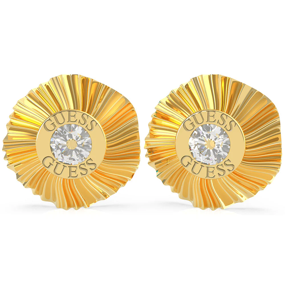 GUESS Gold Plated Stainless Steel 19mm Crystal Stud Earrings
