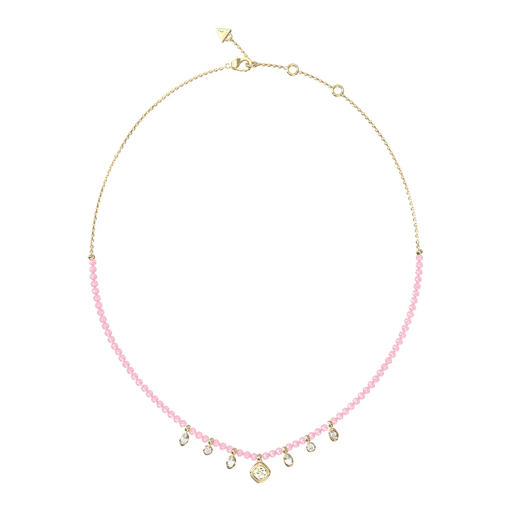 Guess Gold Plated Stainless Steel Beads & Charms Necklace