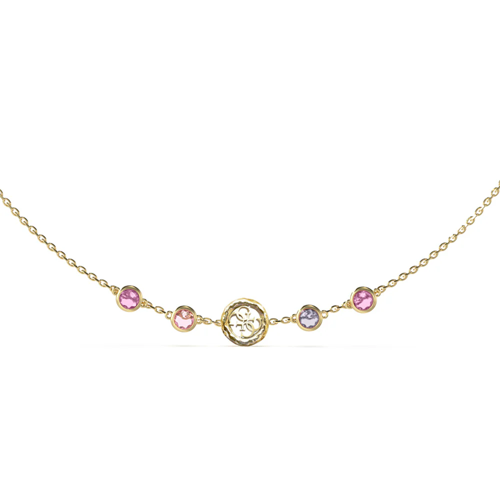 Guess Gold-Plated Stainless-Steel Crystals And 4G Charms 16-18" Chain - Image 2