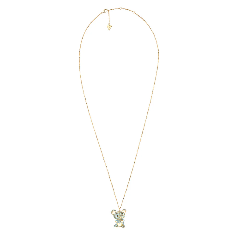 Guess Gold-Plated Stainless-Steel Teddy Bear Pendant On 30" Chain