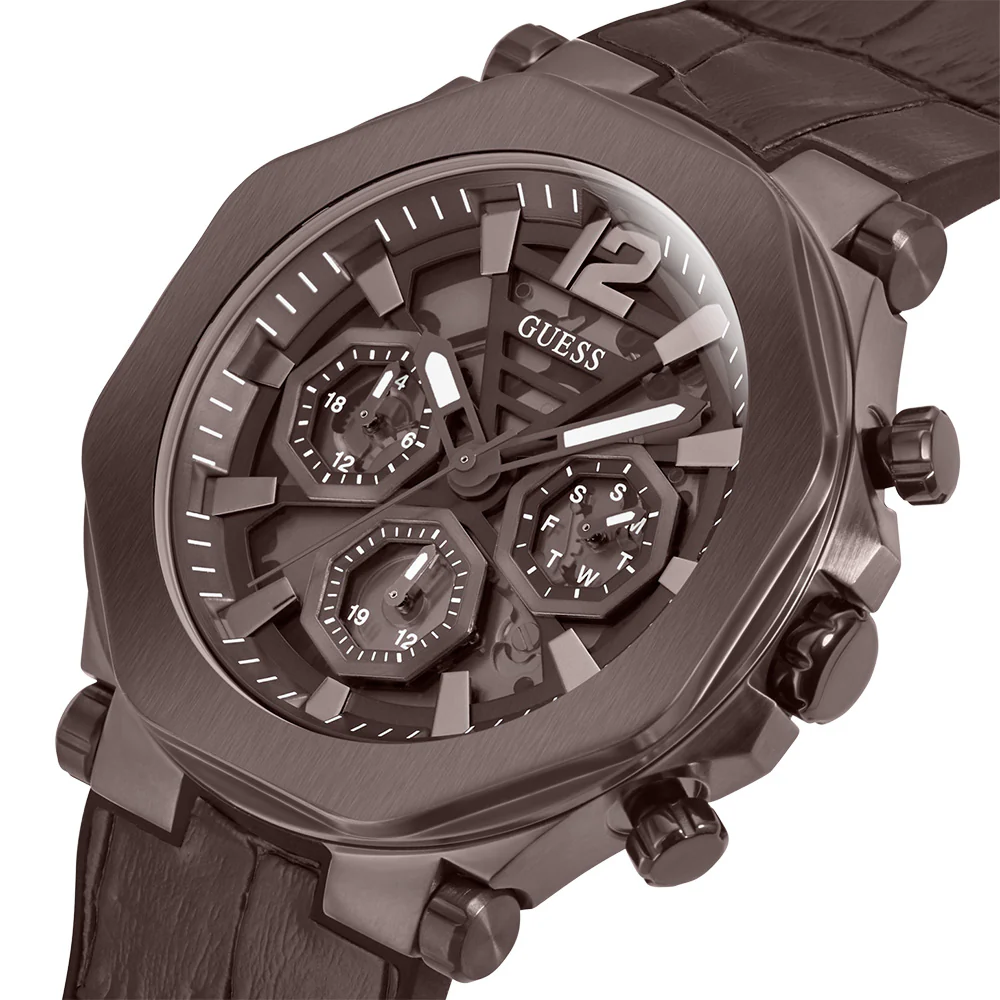 Guess GW0492G2 Edge Black Leather Mens Watch - Image 4