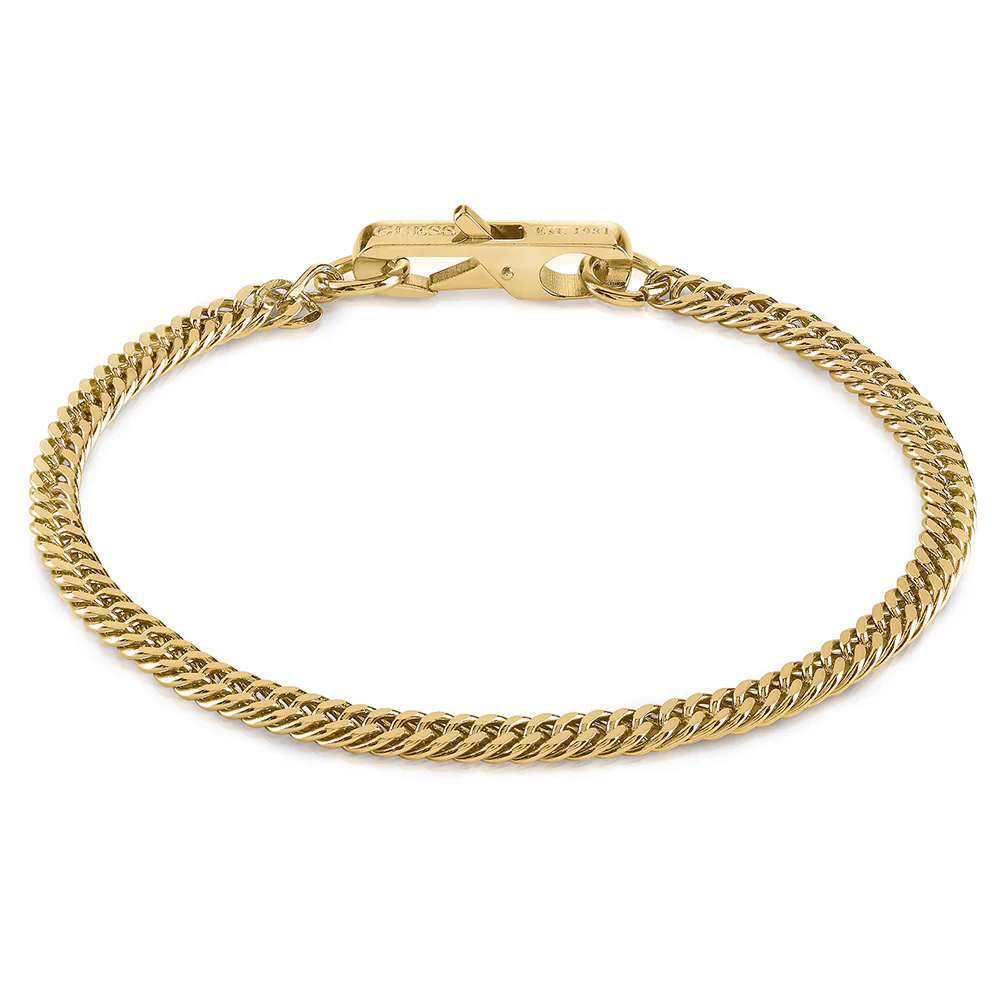 Guess Mens Jewellery Gold Plated Grumetta Doppia 5mm Bracelet