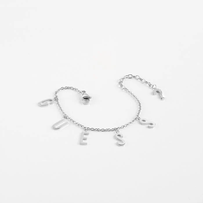 GUESS Pave Letter Charm Bracelet SST - Image 2