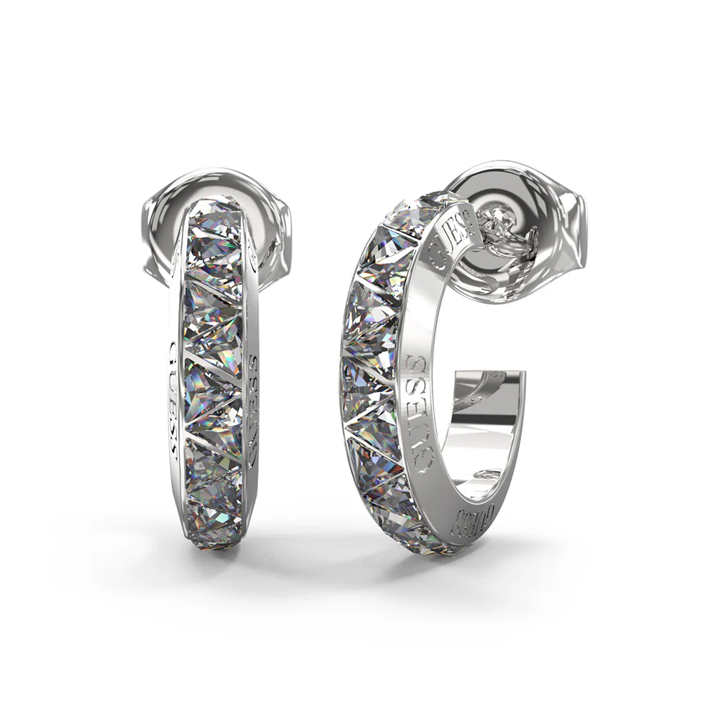 Guess Stainless Steel 18mm Multi Triangle Hoop Earrings