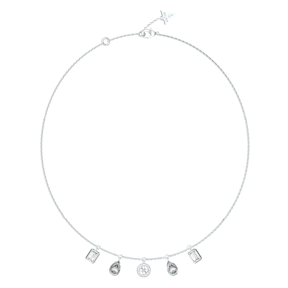 Guess Stainless Steel 4G & 5 Charm 16-18" Chain