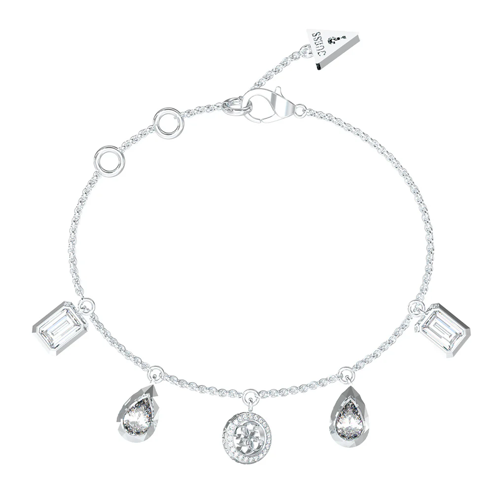 Guess Stainless Steel 4G & 5 Charm Bracelet