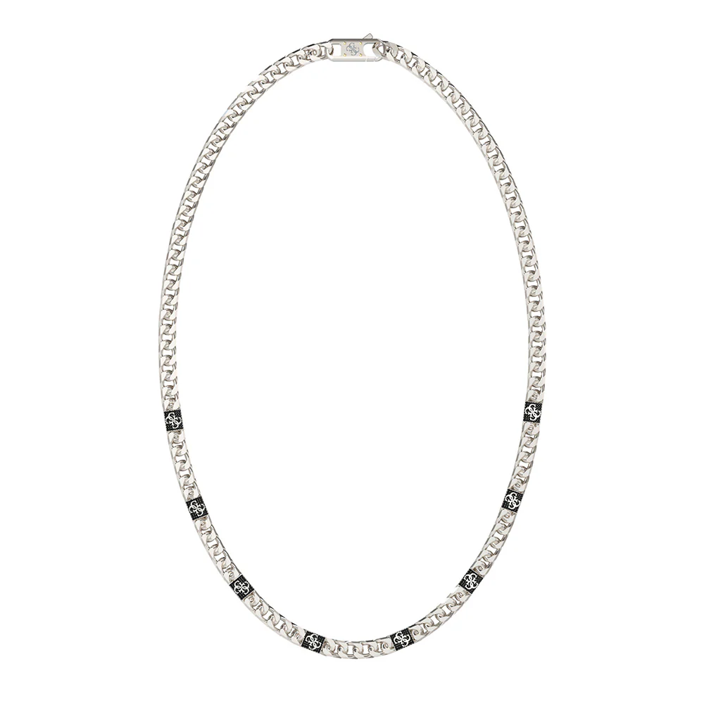 Guess Stainless Steel 4G Curb Chain Pave 21-inch Necklace