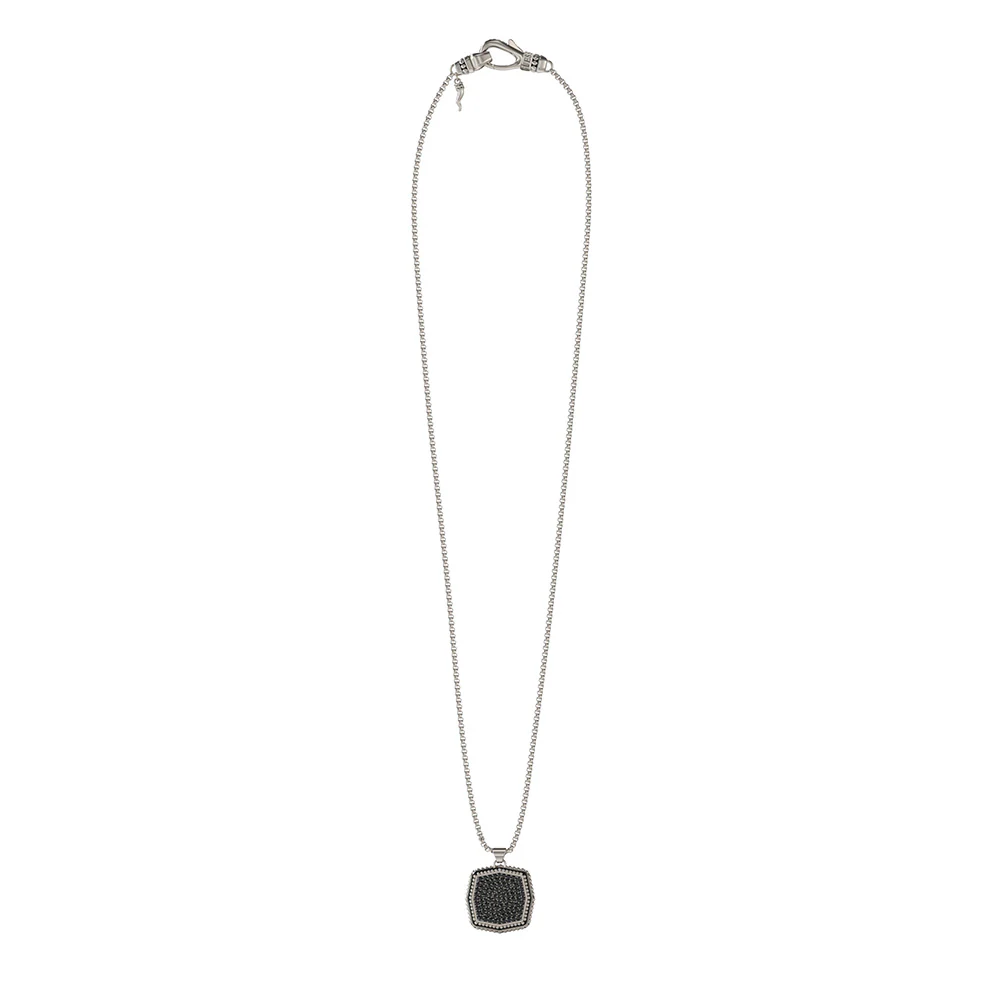 Guess Stainless Steel Octagon Pave 26-inch Necklace