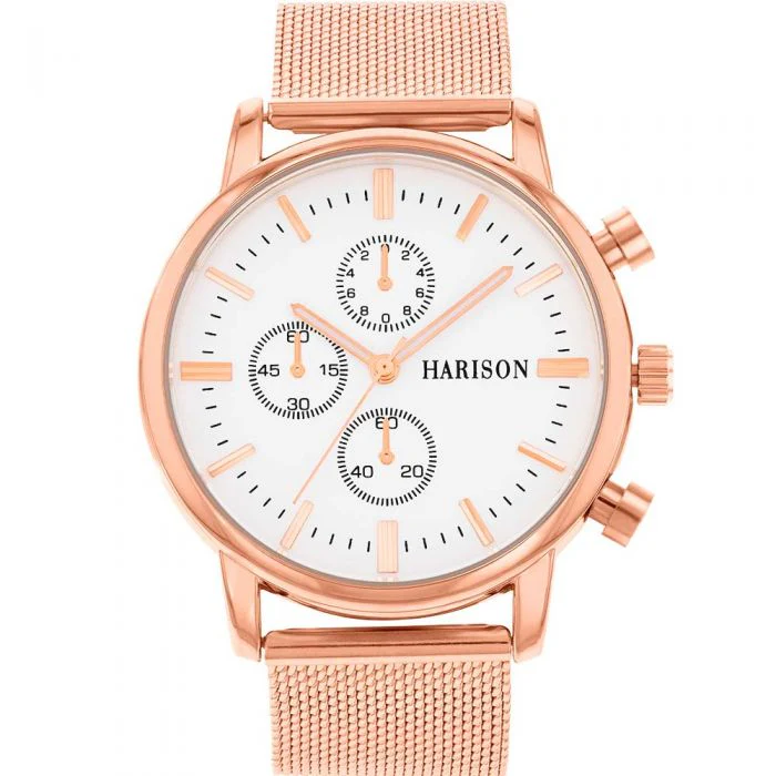 Harison Ezra GH025-GWG Rose Gold-Plated Stainless Steel Watch with Decorative Sub-Dials