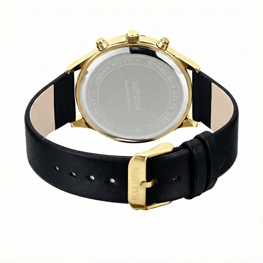 Harison Ezra GH025-YBB 40mm Black Leather Watch - Image 4