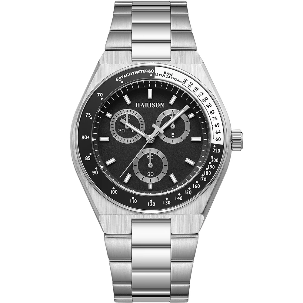 Harison Santos XM574-3 Stainless Steel Watch with Decorative Sub Dials