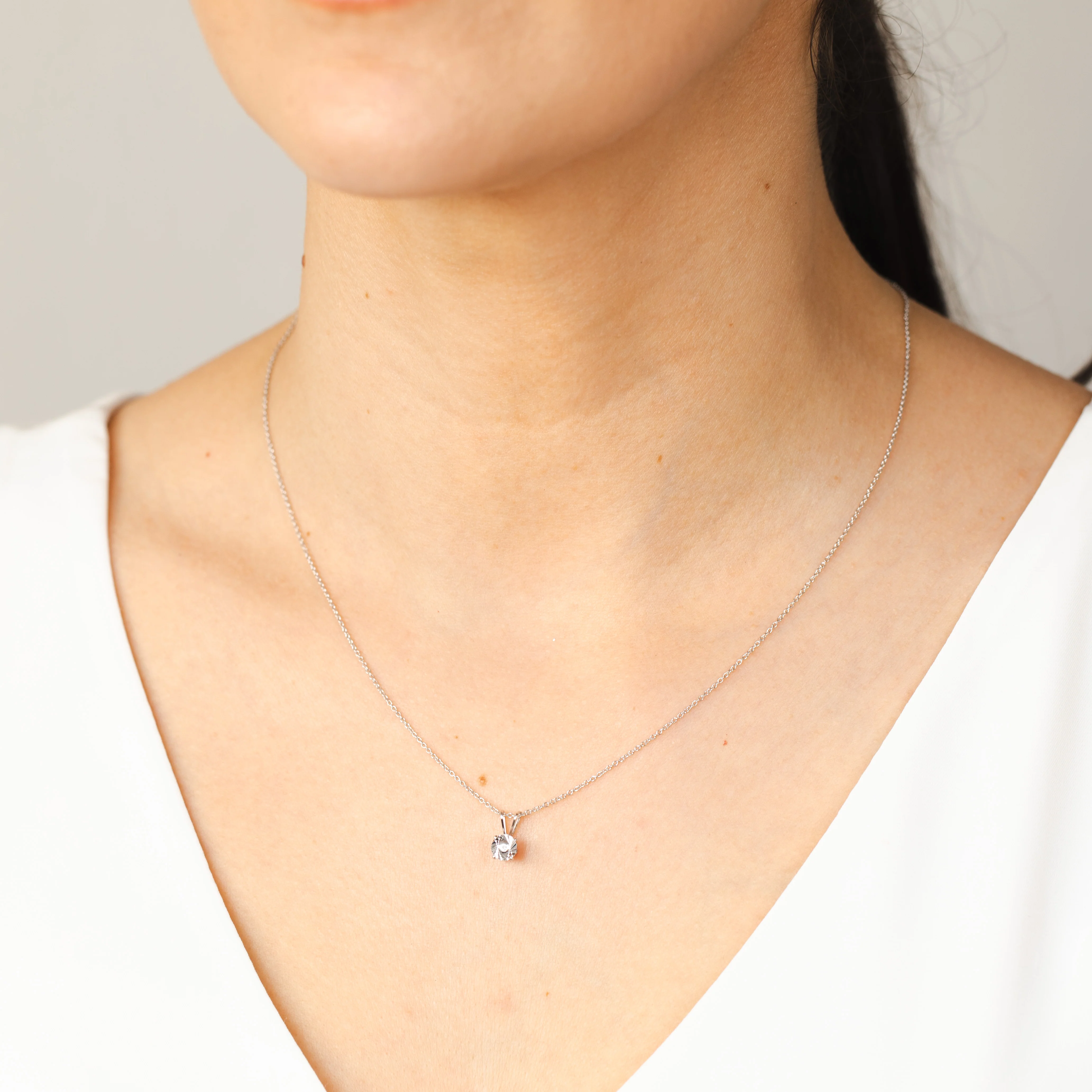 Hypo Allergenic Diamond Pendant in Sterling Silver - Image 2