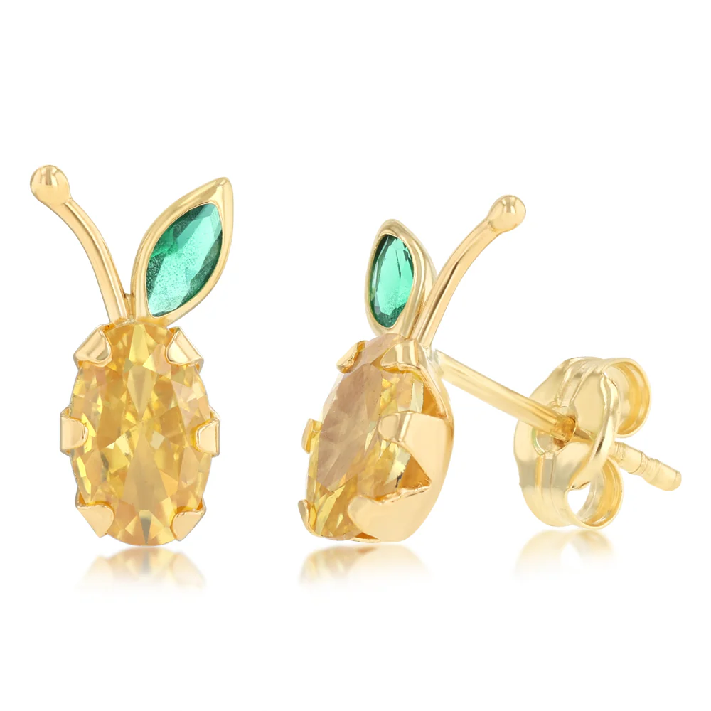 Lemon Stud Earrings in 9ct Yellow Gold