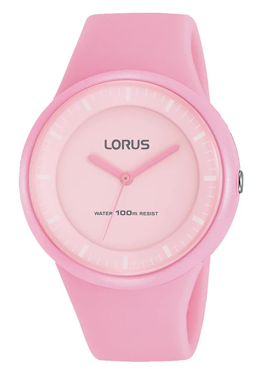 Lorus Youth RRX25FX-9 Pink Silicone Strap Watch