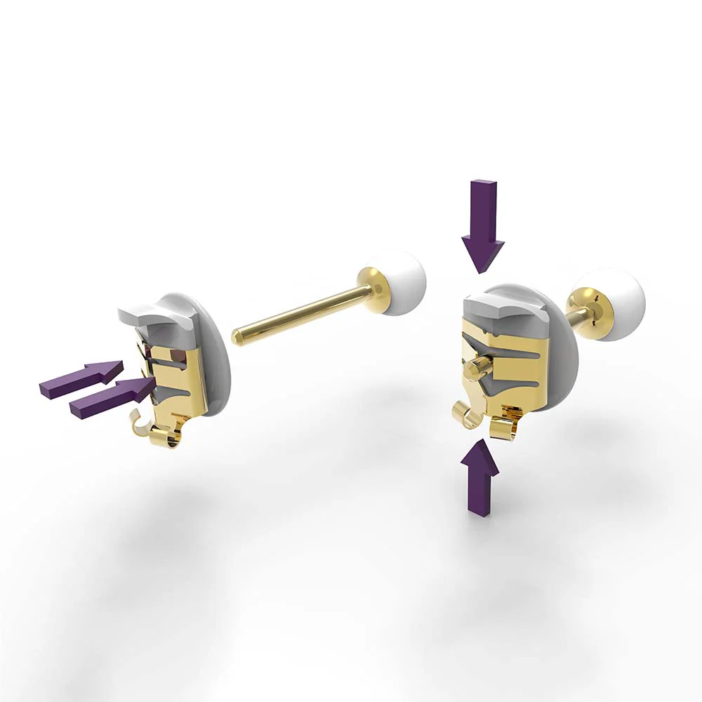 Lox Gold Tone Secure Earring Backs Two Pairs Pack - Image 3