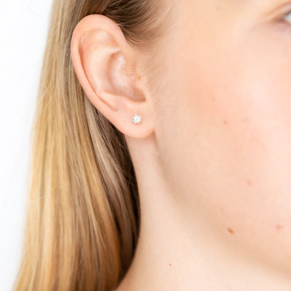 Luminesce Lab Grown 0.10 Carat Diamond Stud Earrings in Sterling Silver - Image 2