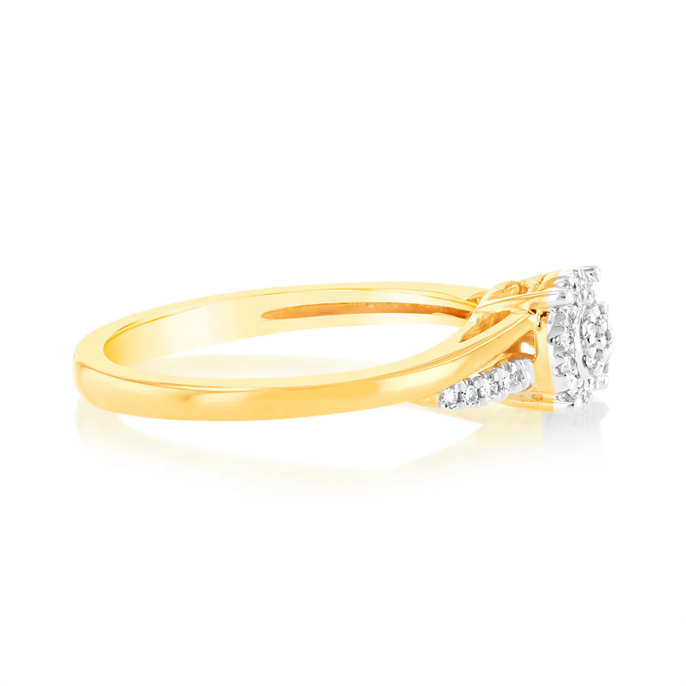 Luminesce Lab Grown 0.10ct Diamond Ring in 9ct Yellow Gold - Image 2