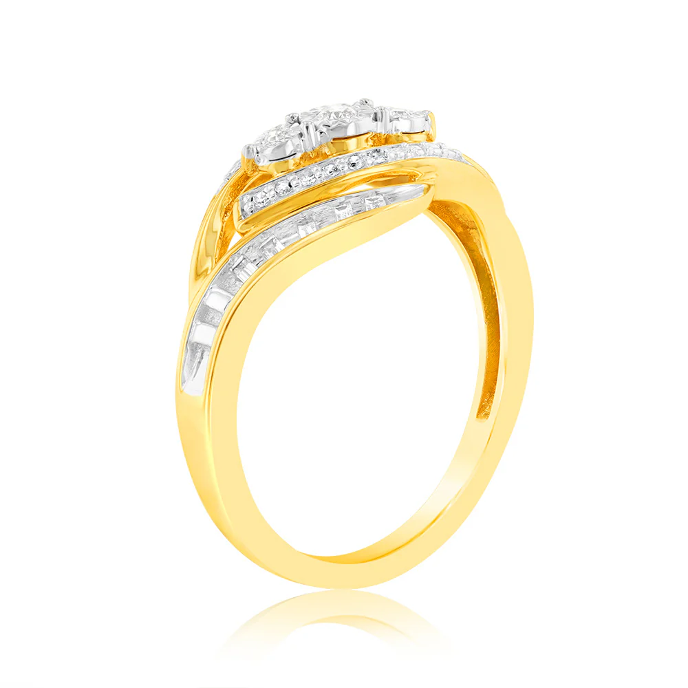 Luminesce Lab Grown 0.18Ct Diamond Ring in 9ct Yellow Gold - Image 3