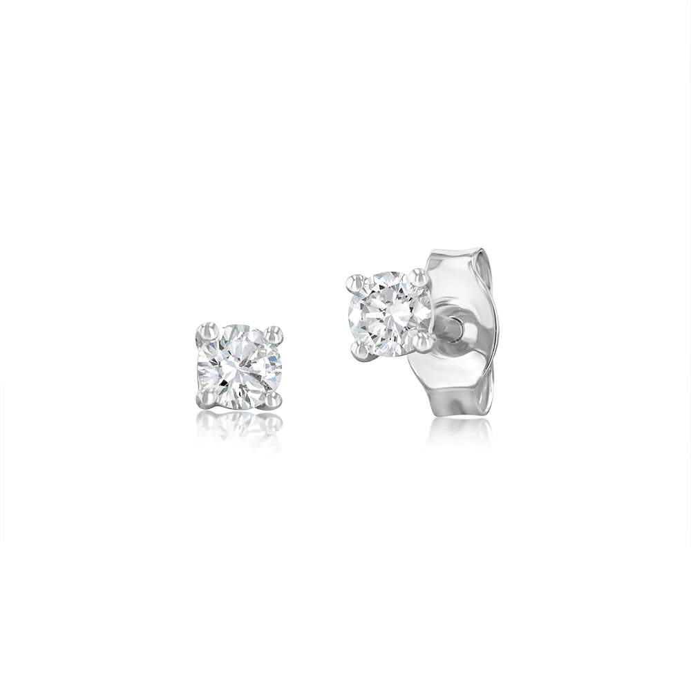 Luminesce Lab Grown 0.20 Carat Diamond Solitaire Stud Earrings in 9ct White Gold