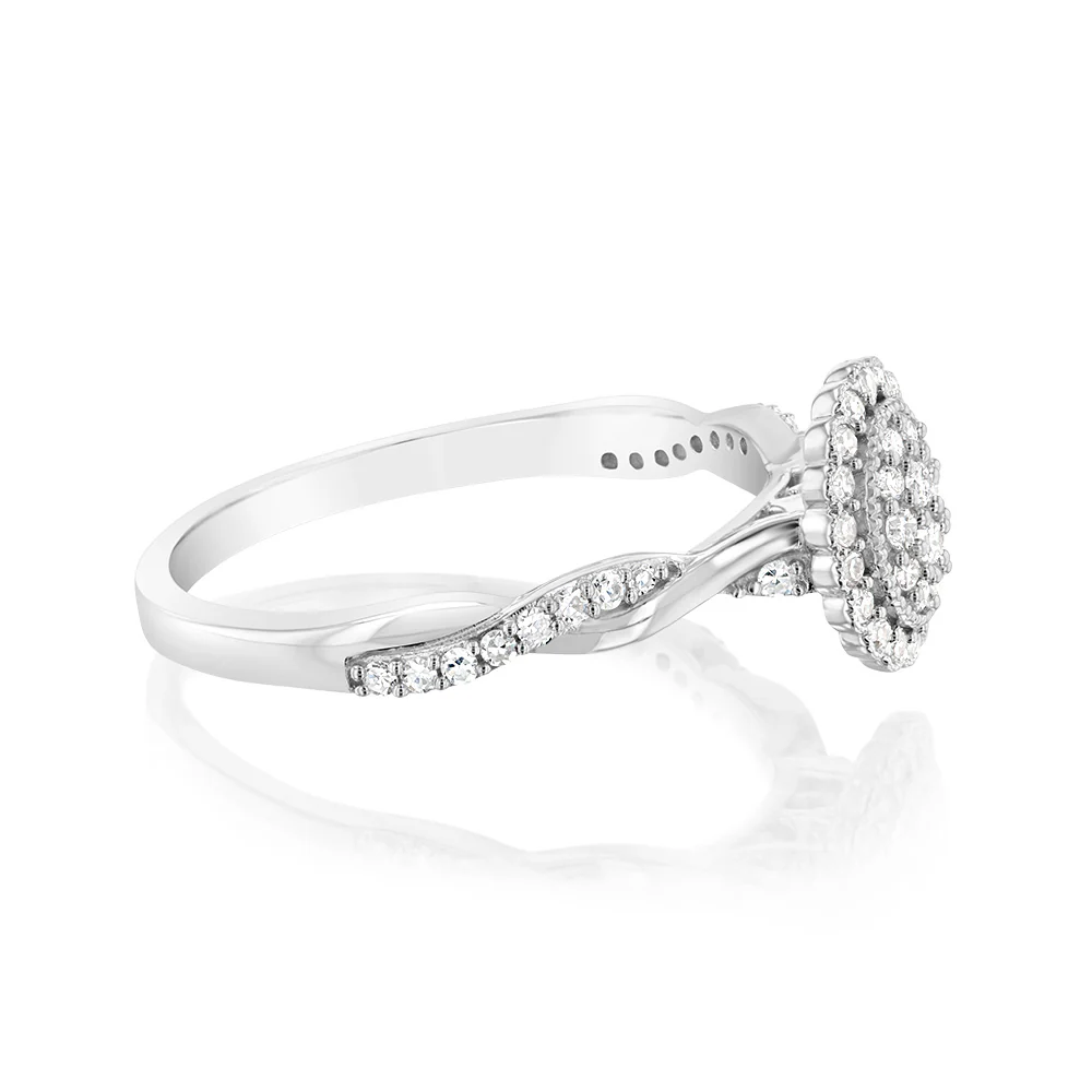 Luminesce Lab Grown 0.30 Carat Oval Shaped Ring in Sterling Silver - Image 2