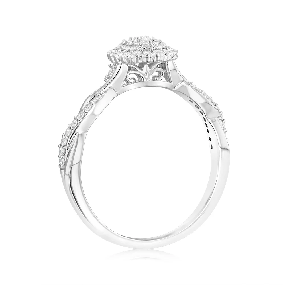 Luminesce Lab Grown 0.30 Carat Oval Shaped Ring in Sterling Silver - Image 3
