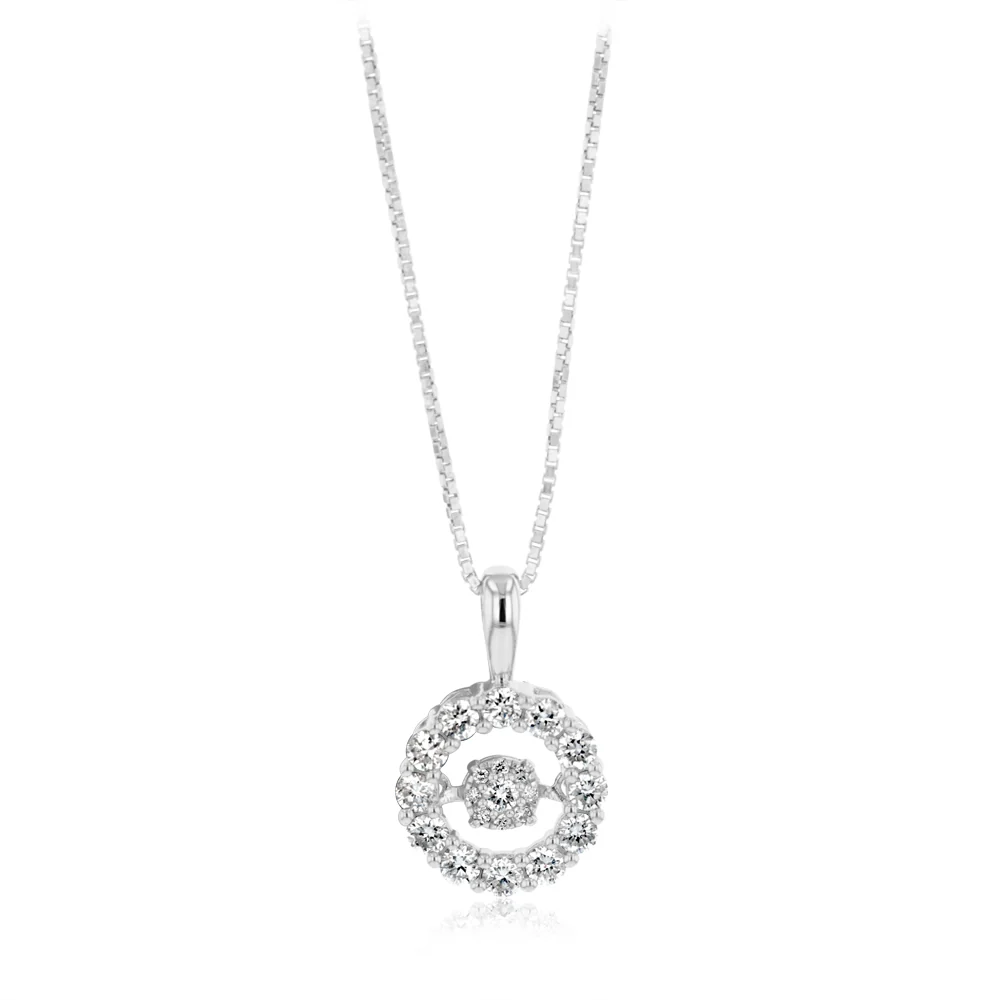 Luminesce Lab Grown 0.40 Carat Diamond Circle Pendant in Sterling Silver