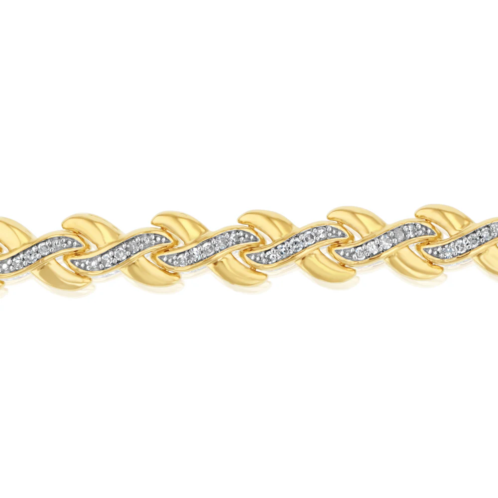Luminesce Lab Grown 0.40 Carat Tennis Diamond Bracelet in Gold Plated Silver 17.5CM - Image 3