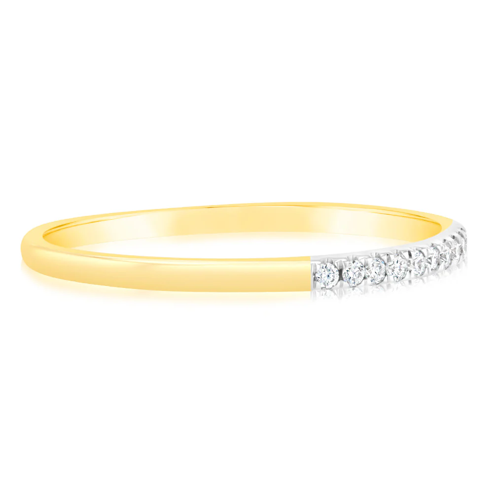 Luminesce Lab Grown 1/10 Carat Diamond Eternity Ring in 9ct Yellow Gold - Image 2