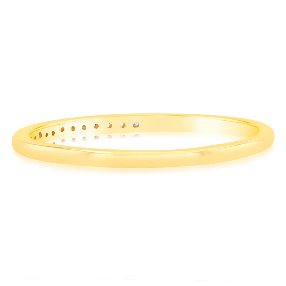 Luminesce Lab Grown 1/10 Carat Diamond Eternity Ring in 9ct Yellow Gold - Image 3