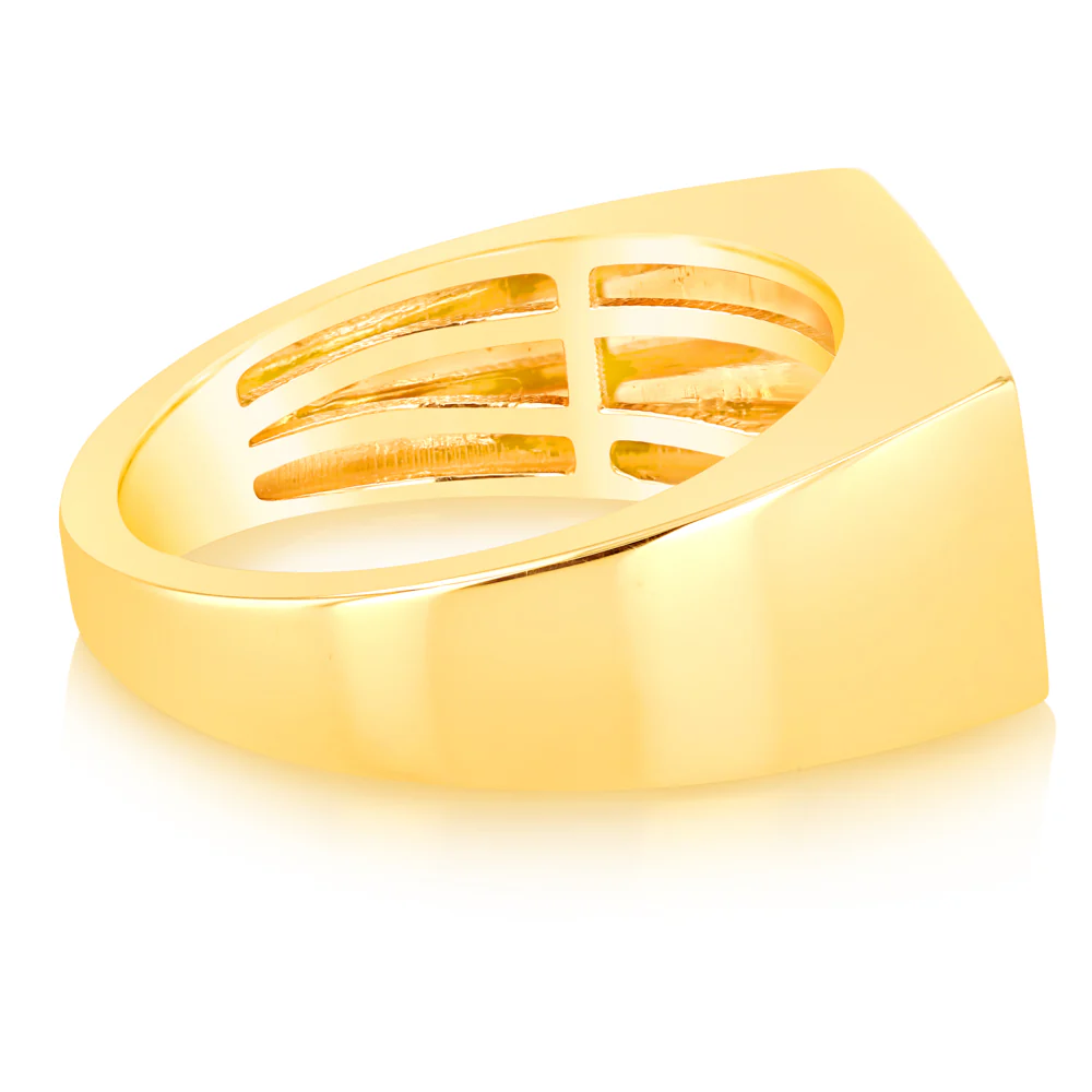 Luminesce Lab Grown 1/10 Carat Diamond Gents Ring in 9ct Yellow Gold - Image 2