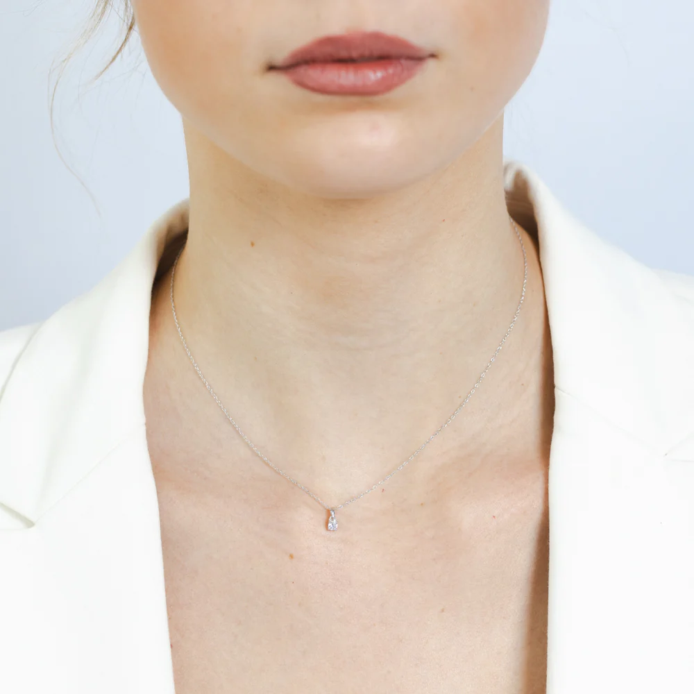 Luminesce Lab Grown 1/10 Carat Diamond Pendant on Chain in 9ct White Gold - Image 2