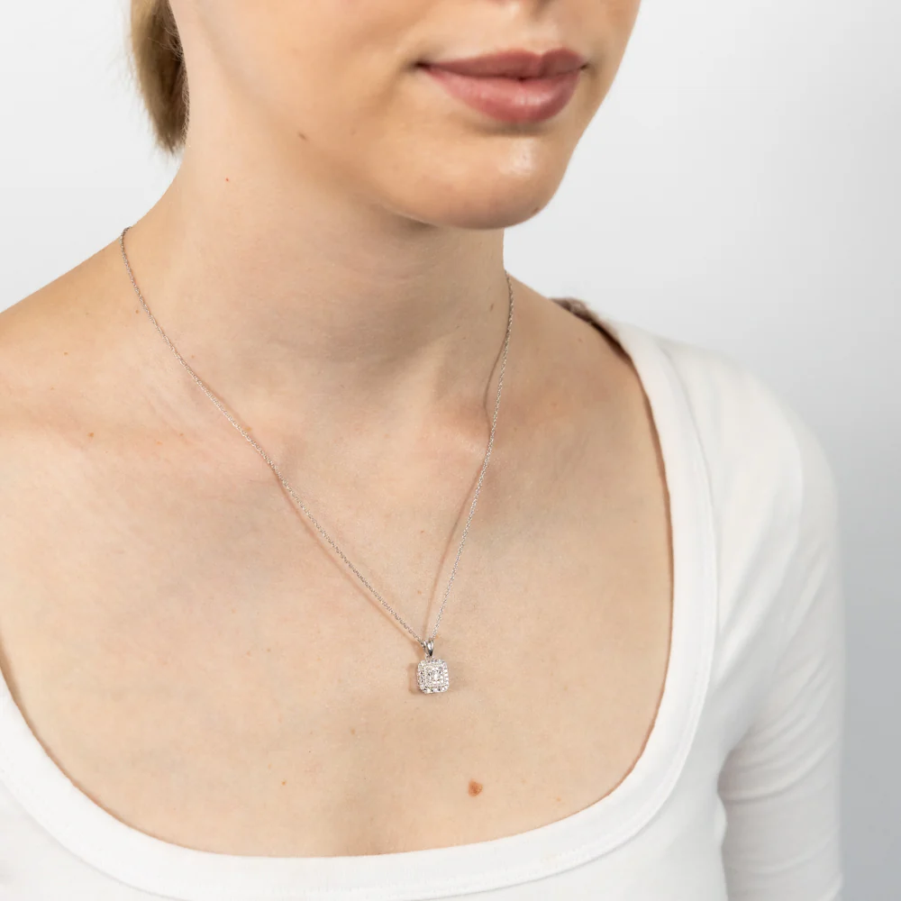 Luminesce Lab Grown 1/10 Carat Diamond Pendant & Stud Earrings Set in Sterling Silver - Image 4
