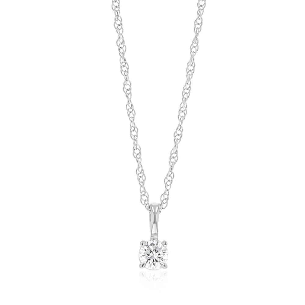 Luminesce Lab Grown 1/10 Carat Solitaire Diamond Pendant on 45cm Chain in Sterling Silver