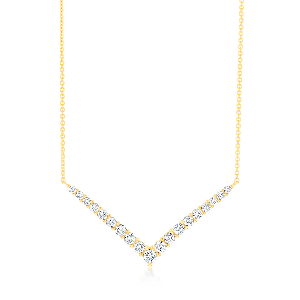 Luminesce Lab Grown 1/2 Carat Diamond 42cm Necklace in 9ct Yellow Gold
