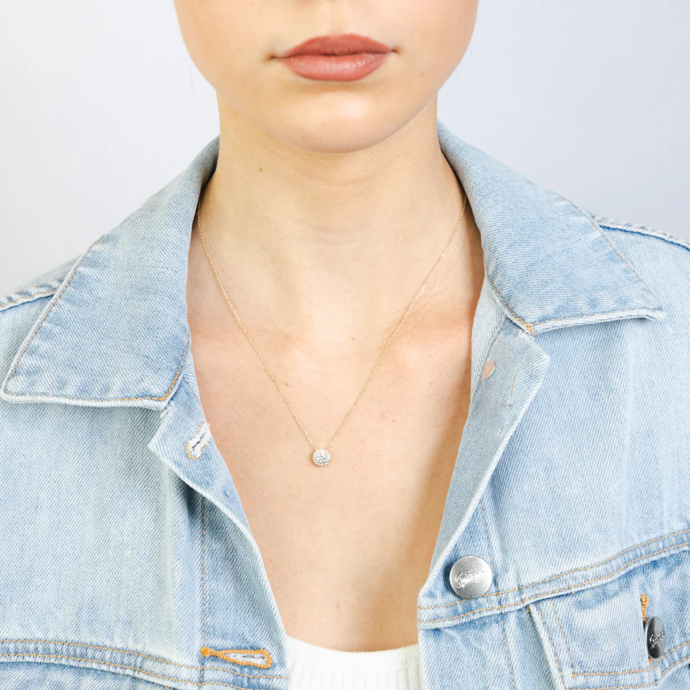 Luminesce Lab Grown 1/2 Carat Diamond Circle Pendant on 45cm chain in 9ct Yellow Gold - Image 2