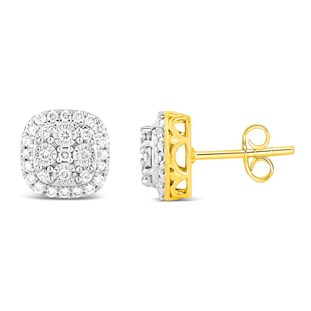 Luminesce Lab Grown 1/2 Carat Diamond Earrings in 9ct Yellow Gold
