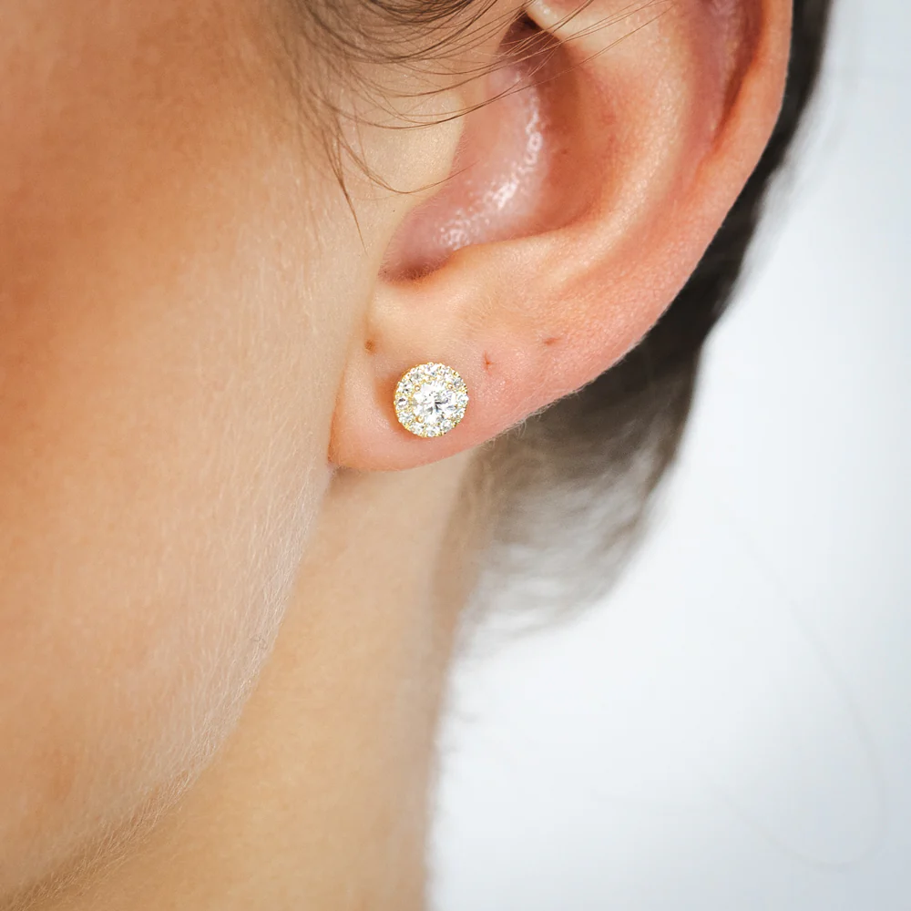 Luminesce Lab Grown 1/2 Carat Diamond Earrings in 9ct Yellow Gold - Image 2