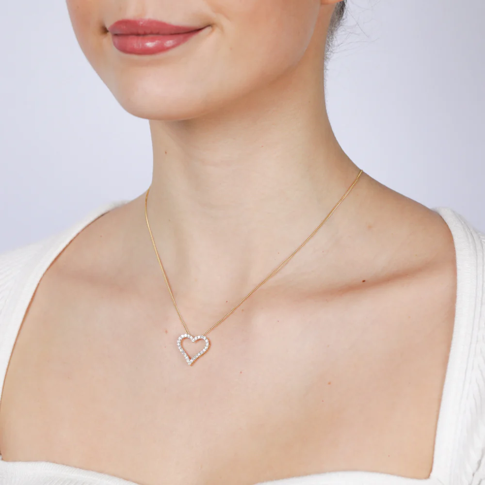 Luminesce Lab Grown 1/2 Carat Diamond Heart Pendant in 14ct Yellow Gold - Image 2