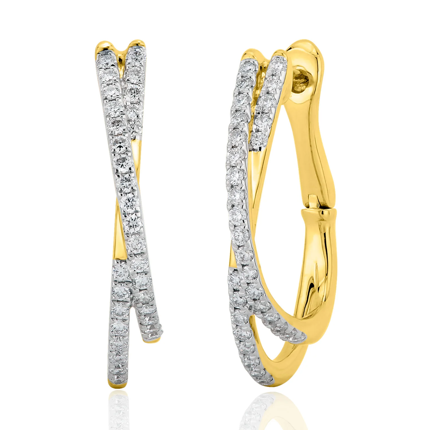 Luminesce Lab Grown 1/2 Carat Diamond Hoop Earrings in 9ct Yellow Gold