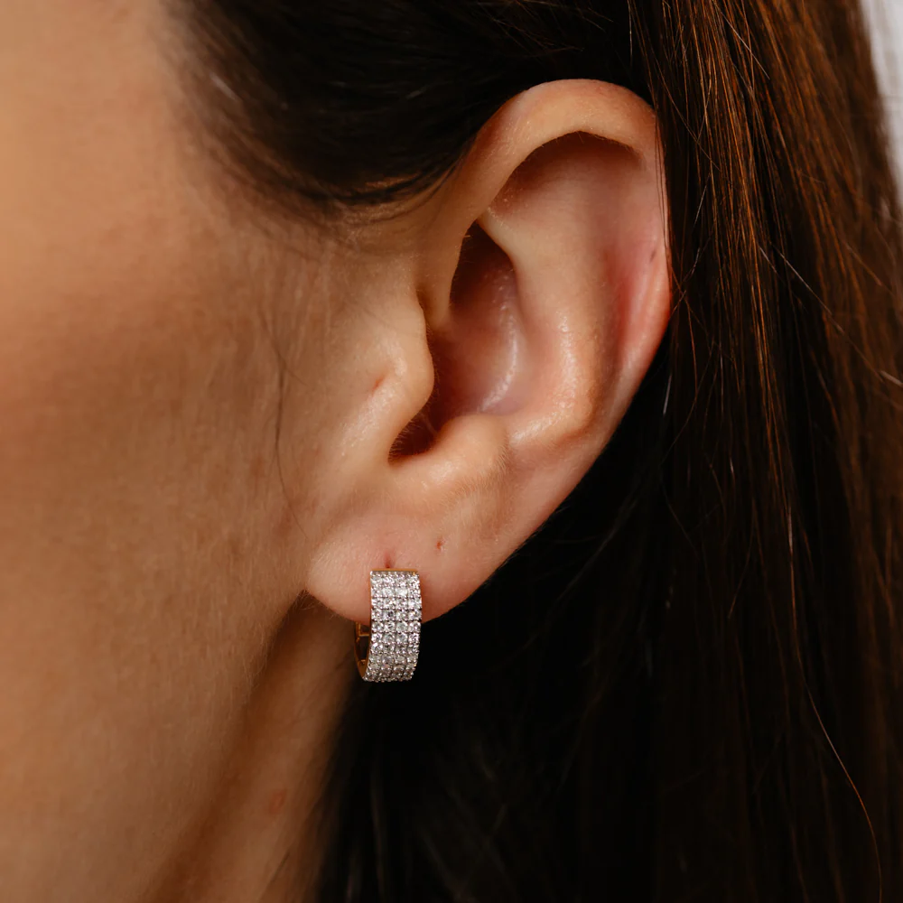 Luminesce Lab Grown 1/2 Carat Diamond Hoop Earrings in Gold Plated Sterling Silver - Image 2