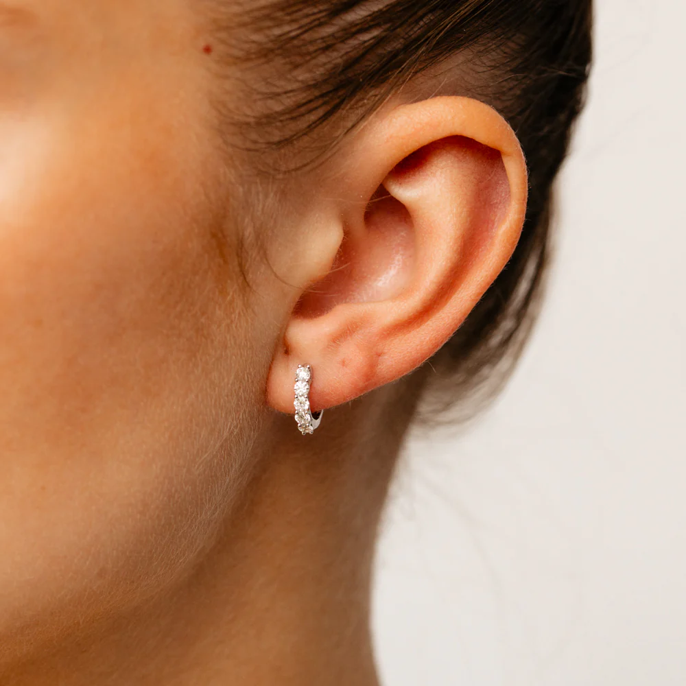 Luminesce Lab Grown 1/2 Carat Diamond Hoop Earrings in Sterling Silver - Image 2