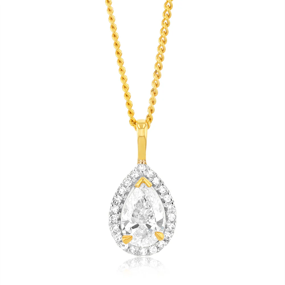 Luminesce Lab Grown 1/2 Carat Diamond Pendant in 9ct Yellow Gold - Image 2