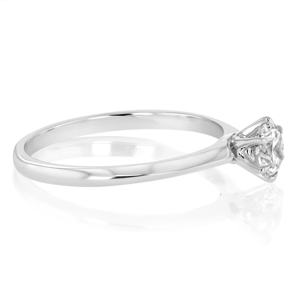 Luminesce Lab Grown 1/2 Carat Diamond Solitaire Ring in 9ct White Gold - Image 2