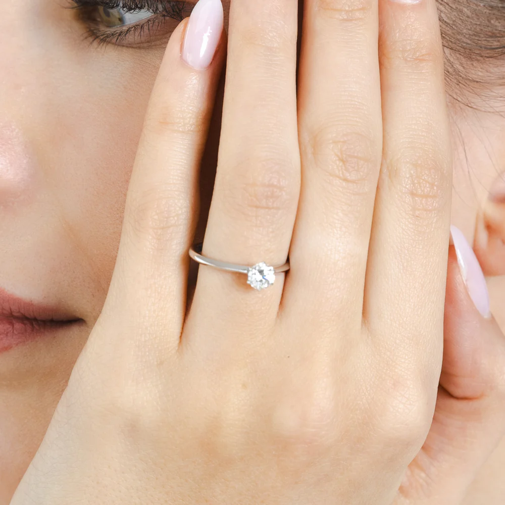 Luminesce Lab Grown 1/2 Carat Diamond Solitaire Ring in 9ct White Gold - Image 3
