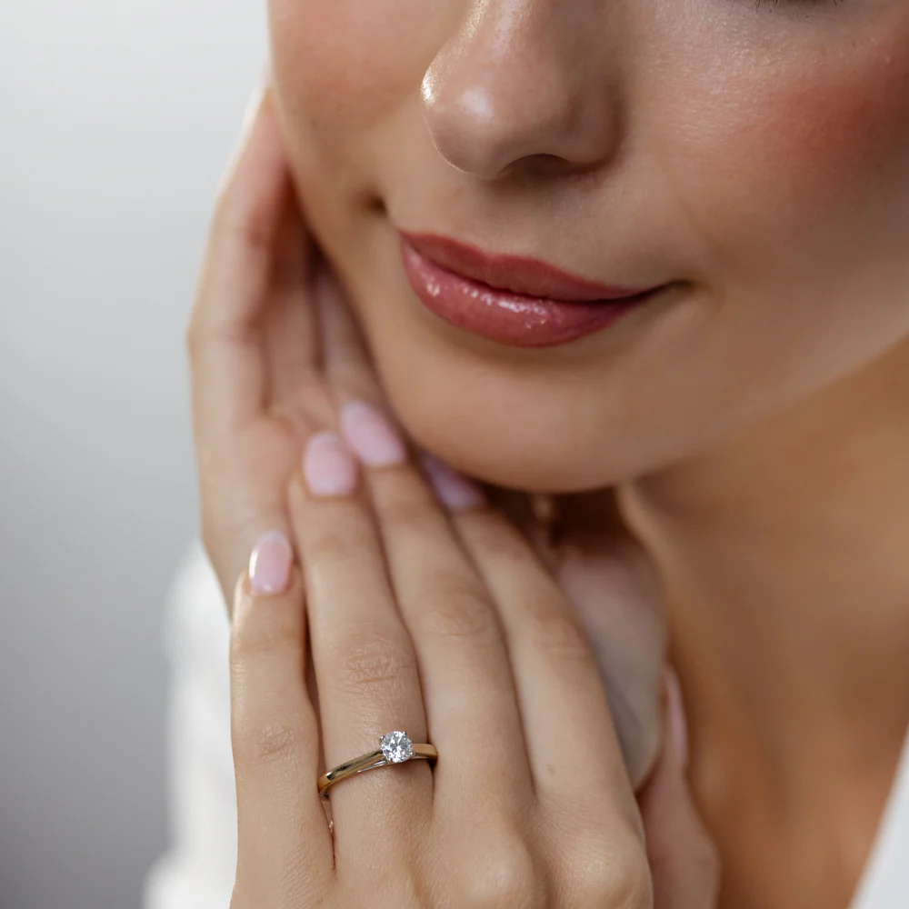 Luminesce Lab Grown 1/2 Carat Diamond Solitaire Ring in 9ct Yellow Gold and Sterling Silver - Image 3