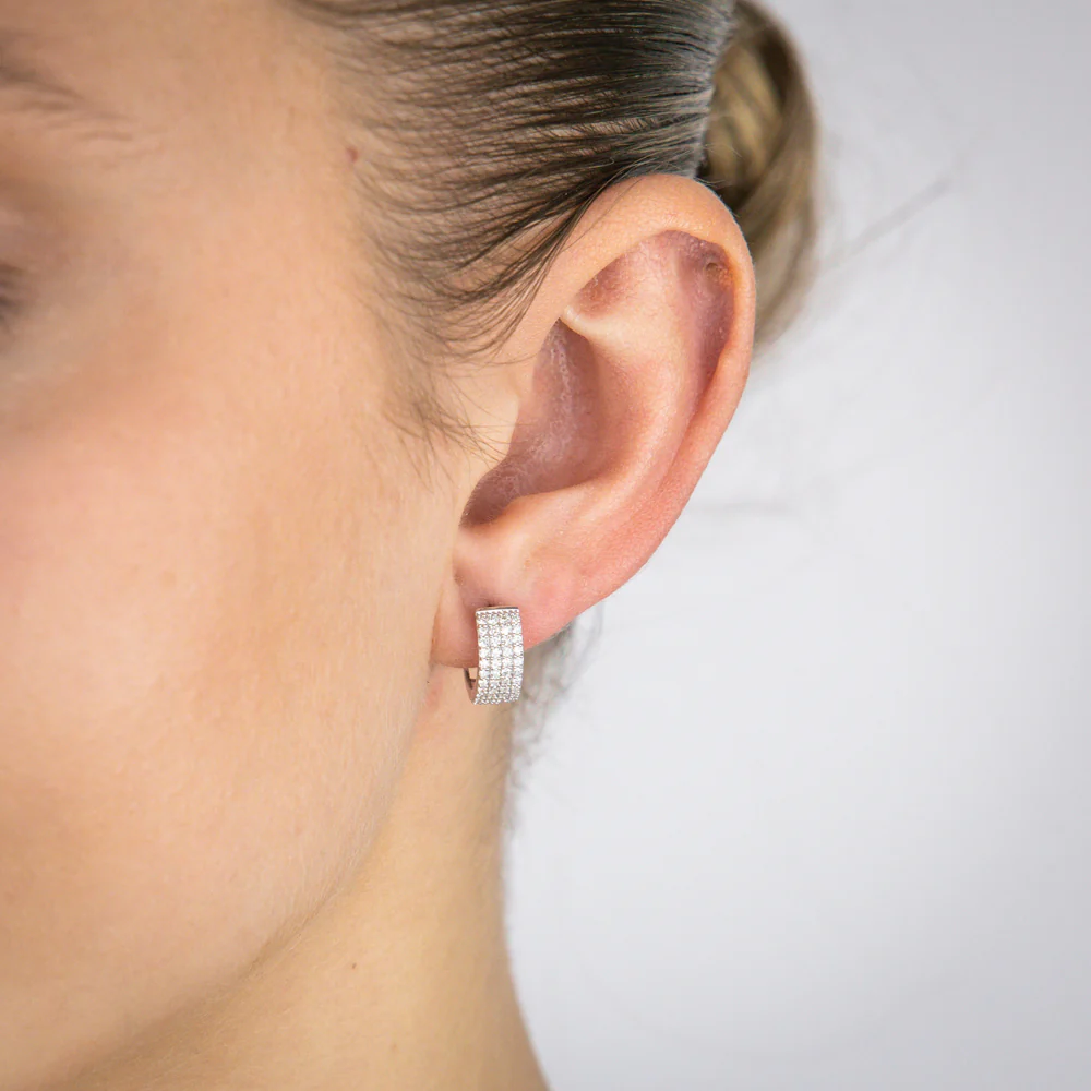 Luminesce Lab Grown 1/2 Carat Diamond Sterling Silver Hoop Earrings - Image 2